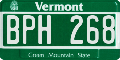 VT license plate BPH268