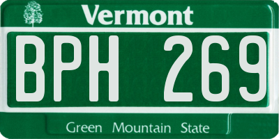 VT license plate BPH269