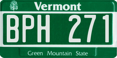 VT license plate BPH271