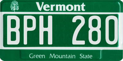 VT license plate BPH280
