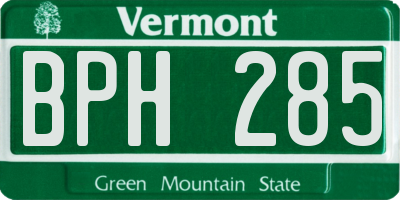 VT license plate BPH285