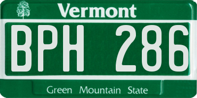 VT license plate BPH286