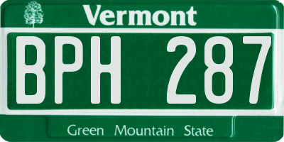VT license plate BPH287