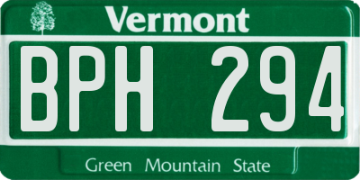 VT license plate BPH294