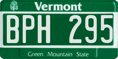 VT license plate BPH295