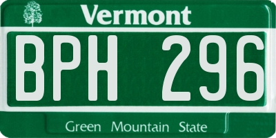 VT license plate BPH296