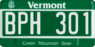 VT license plate BPH301