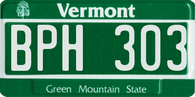 VT license plate BPH303