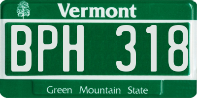 VT license plate BPH318