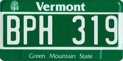 VT license plate BPH319
