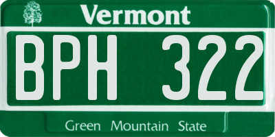 VT license plate BPH322