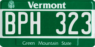 VT license plate BPH323