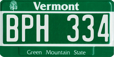 VT license plate BPH334