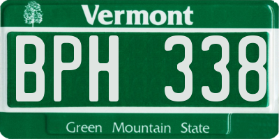 VT license plate BPH338