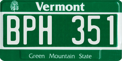 VT license plate BPH351