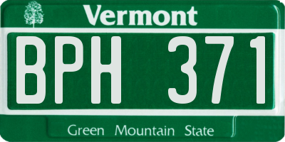VT license plate BPH371