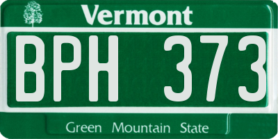 VT license plate BPH373