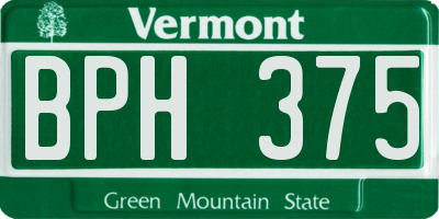 VT license plate BPH375