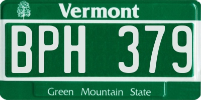 VT license plate BPH379