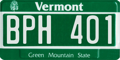 VT license plate BPH401