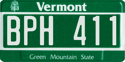 VT license plate BPH411