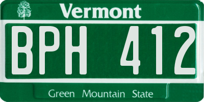 VT license plate BPH412