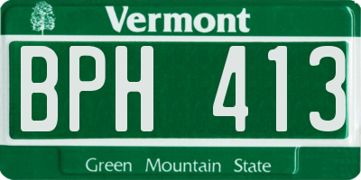 VT license plate BPH413