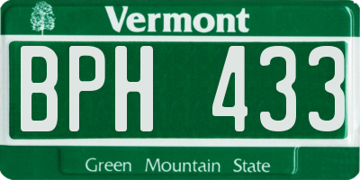 VT license plate BPH433