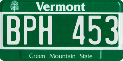 VT license plate BPH453