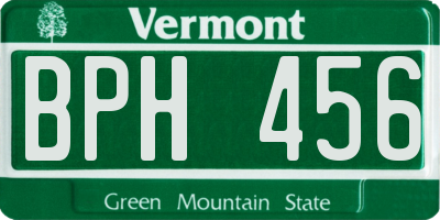 VT license plate BPH456