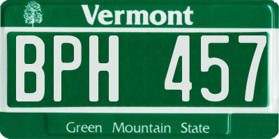 VT license plate BPH457