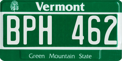 VT license plate BPH462
