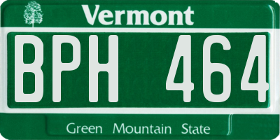 VT license plate BPH464
