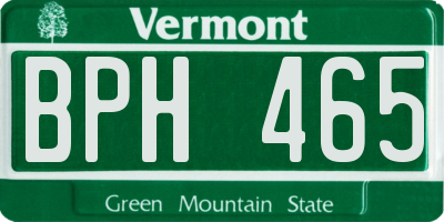 VT license plate BPH465