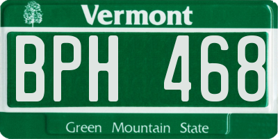 VT license plate BPH468