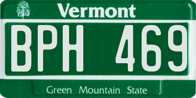 VT license plate BPH469