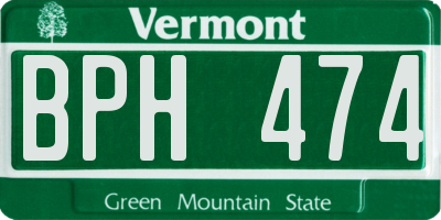 VT license plate BPH474