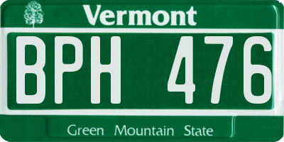 VT license plate BPH476