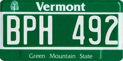 VT license plate BPH492