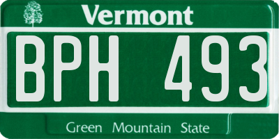 VT license plate BPH493