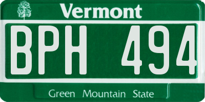 VT license plate BPH494