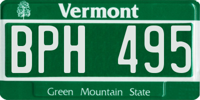 VT license plate BPH495
