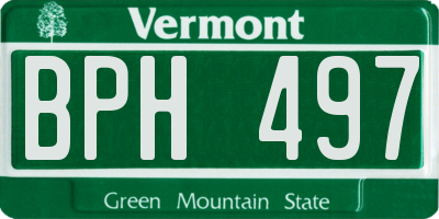 VT license plate BPH497
