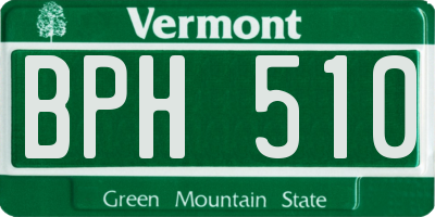 VT license plate BPH510