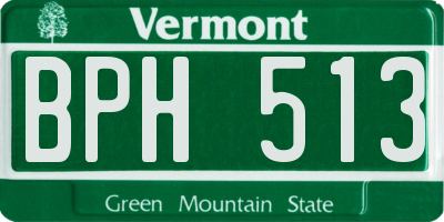 VT license plate BPH513