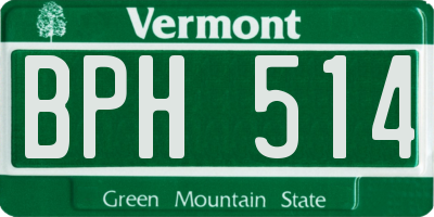 VT license plate BPH514