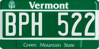 VT license plate BPH522