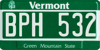 VT license plate BPH532