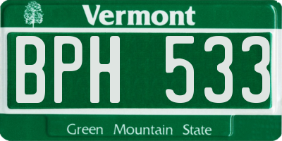 VT license plate BPH533