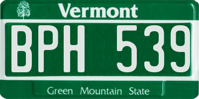 VT license plate BPH539